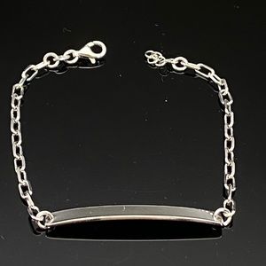 Solid Sterling Silver Name Plate ID Bar Bracelet